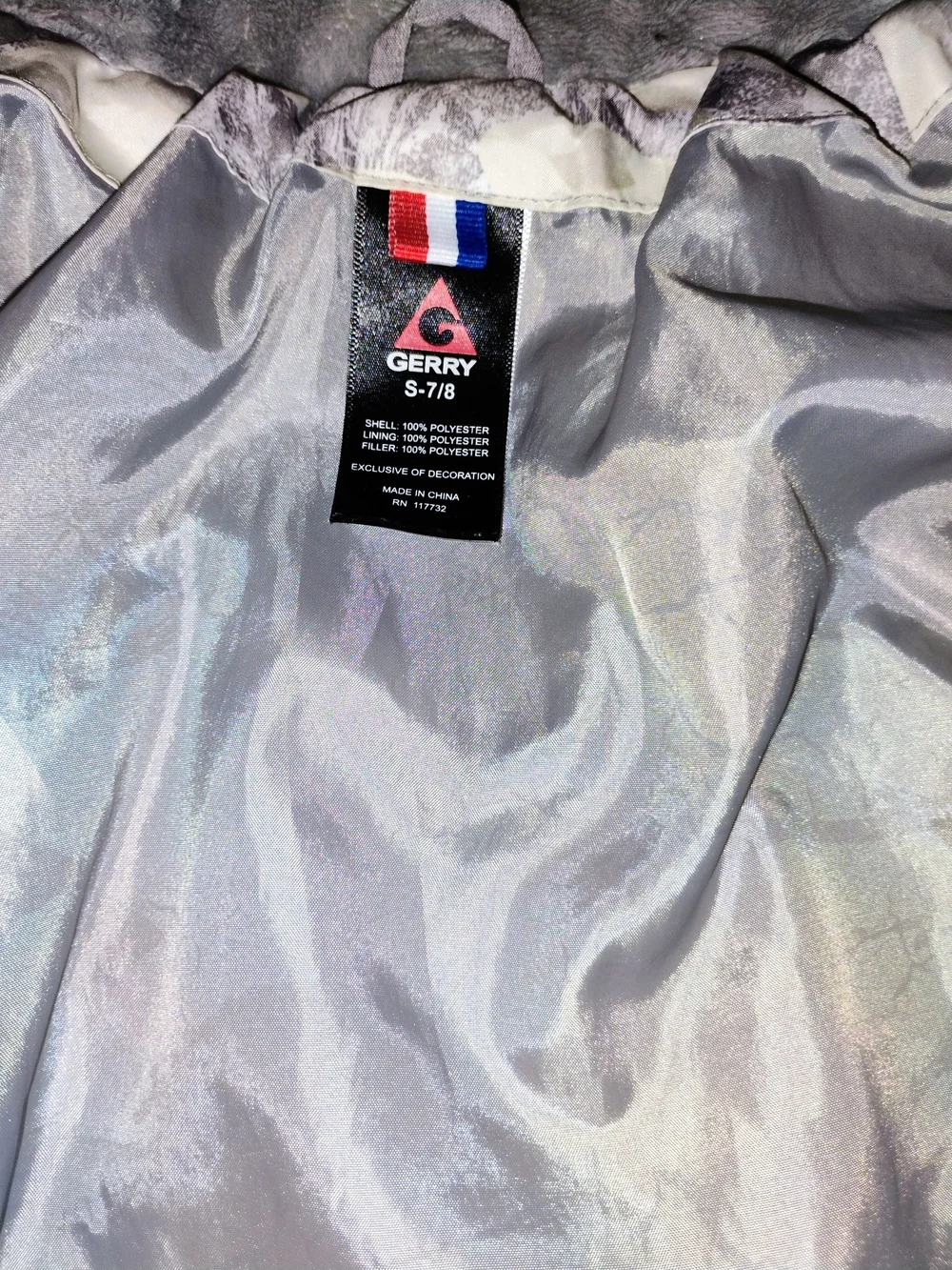 Gerry Weber Girls Gray Camo Puffer Jacket with Pink Trim 7/8